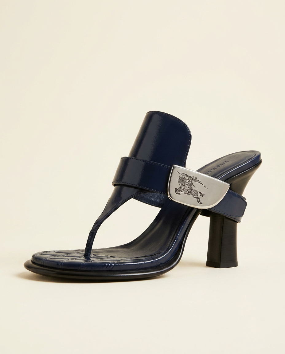 Prorsum Knight-Plaque Thong Sandal — Navy