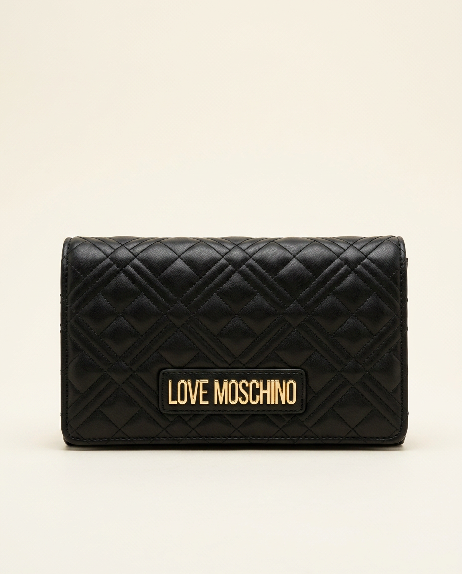 Quilted Continental Wallet — Black