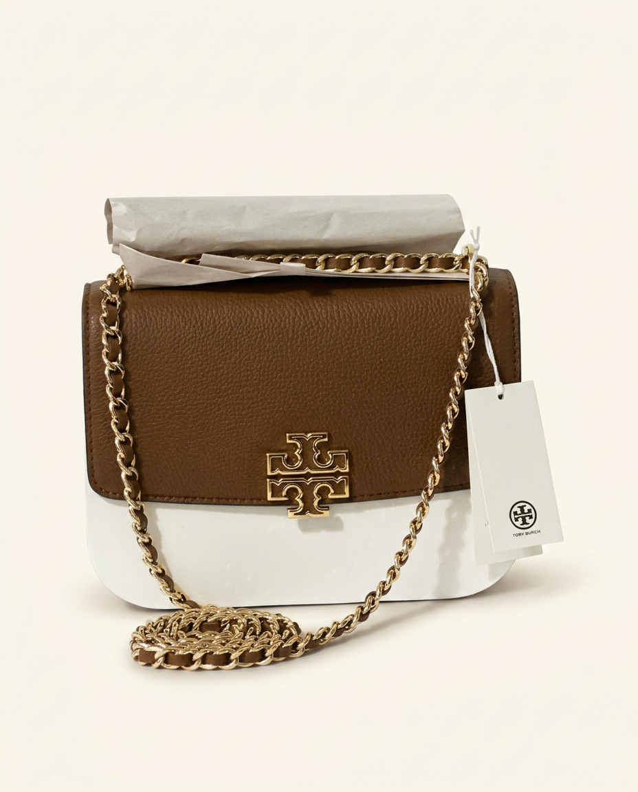 Britten Chain Shoulder Bag — Saddle