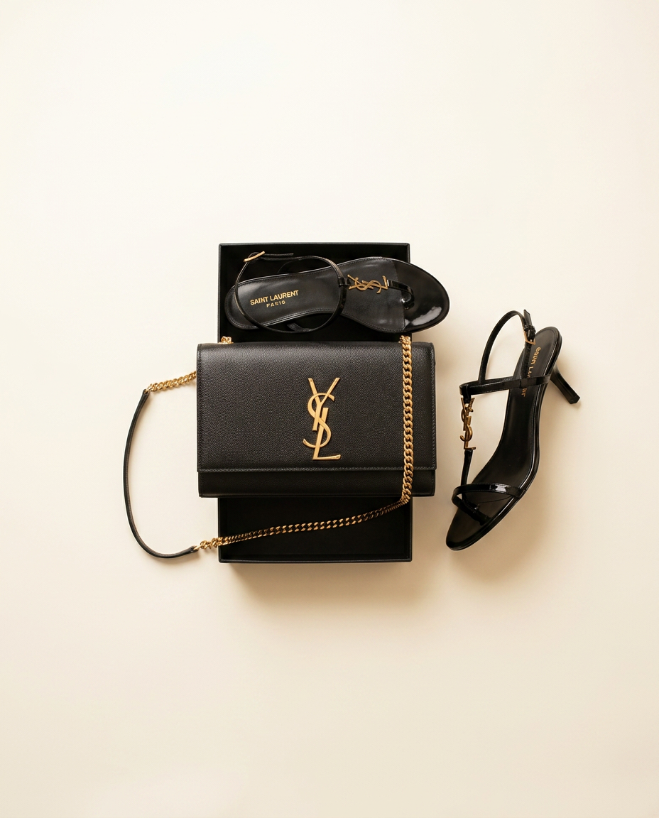 Kate Chain Wallet & T-Strap Sandal Set